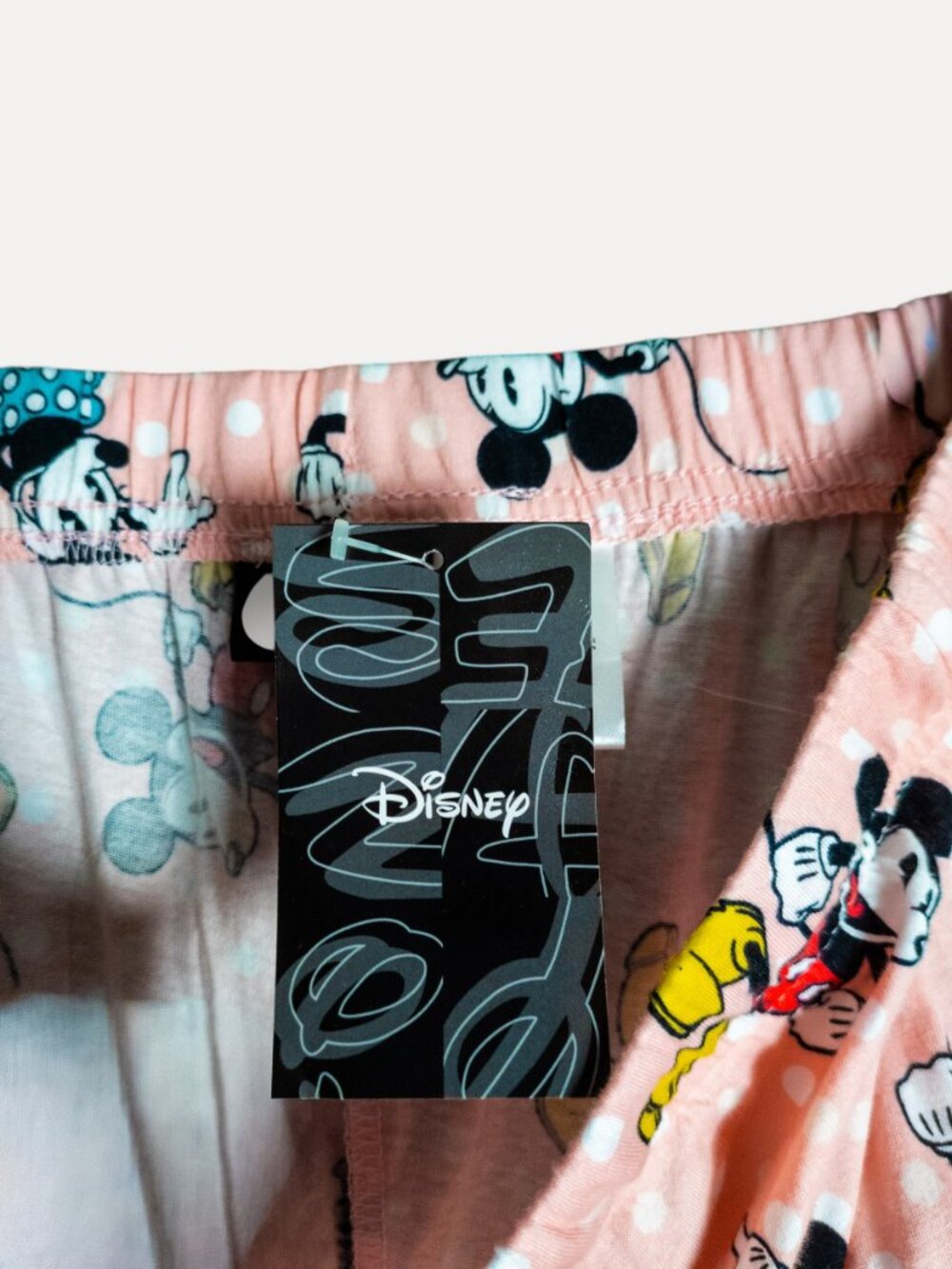 Disney Mickey Minnie Mouse Polka Dot Pajama Pants Pink Large NWT - Picture 8 of 10